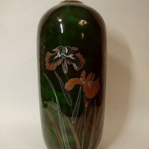 Yamaj Japan Green Irises Vase
